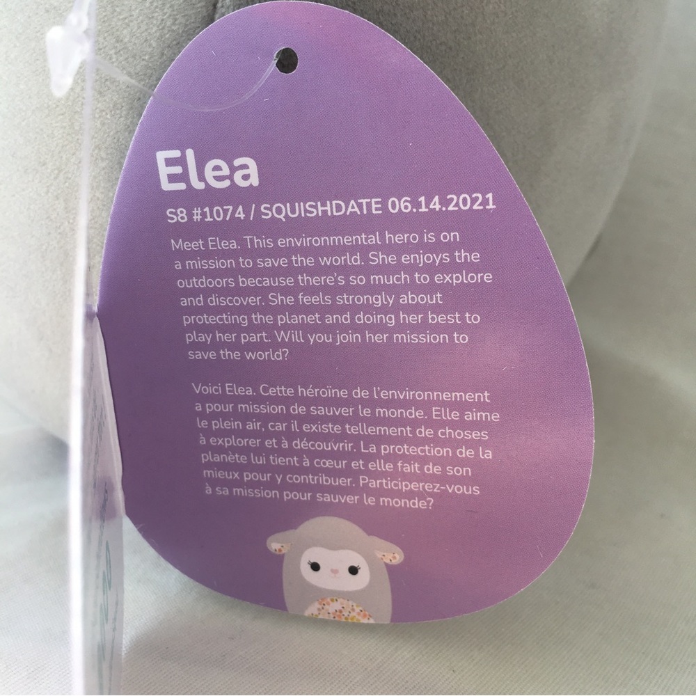 Elea the Lamb Floral Squishmallow 8” NWT - Picture 3 of 4